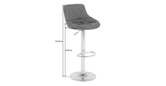 BARHOCKER in Metall, Textil Schwarz, Chromfarben - Chromfarben/Schwarz, Design, Textil/Metall (47,5/82-103/52cm) - Carryhome
