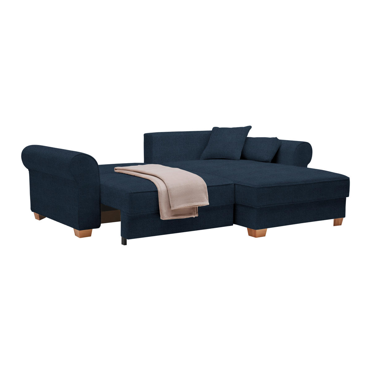 HÖRNSOFFA i mörkblå  - mörkblå, Modern, trämaterial/trä (255/185cm) - MID.YOU