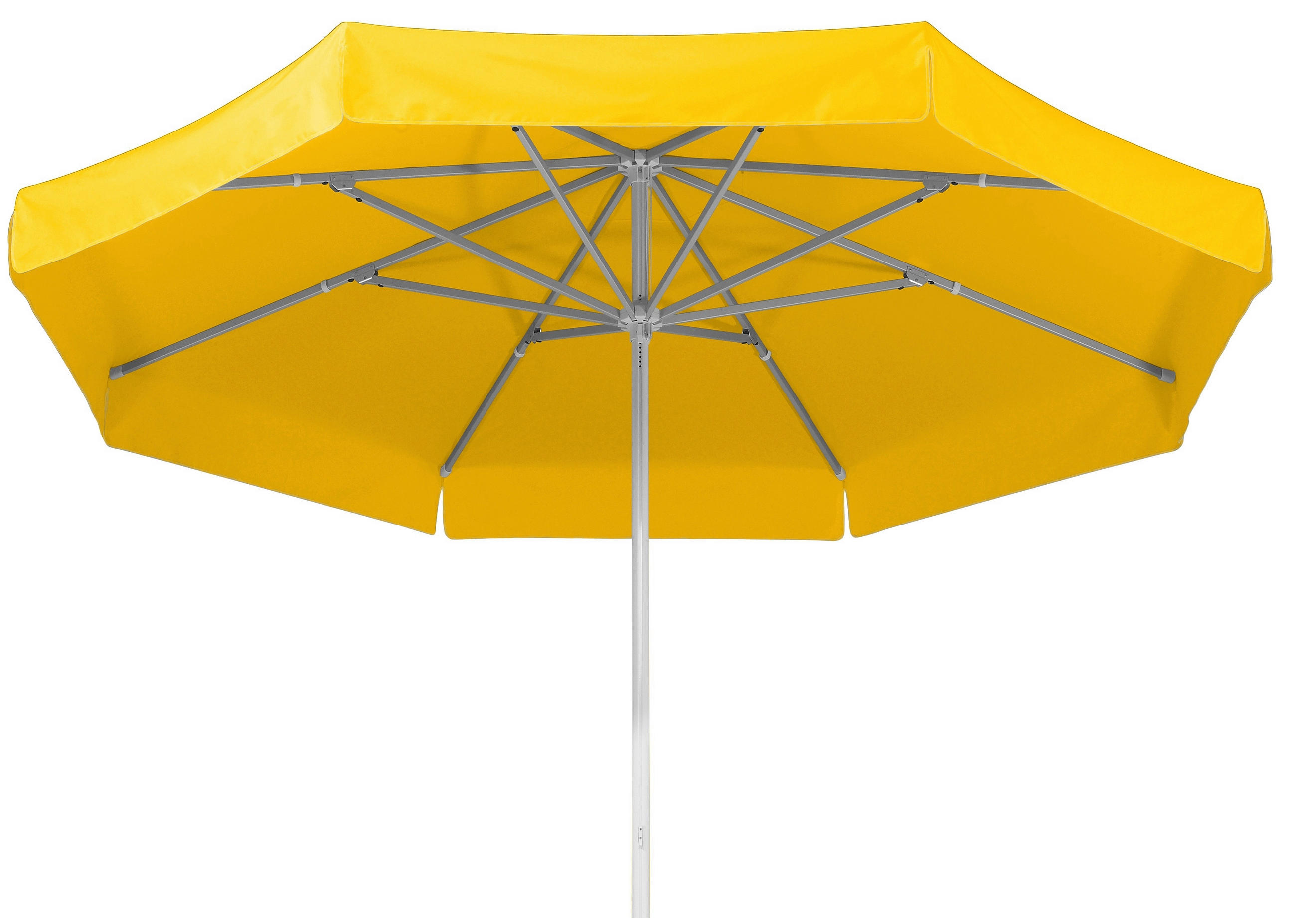 SLUNEČNÍK 300 cm - barvy stříbra/žlutá, Basics, kov/textil (300cm) - Schneider