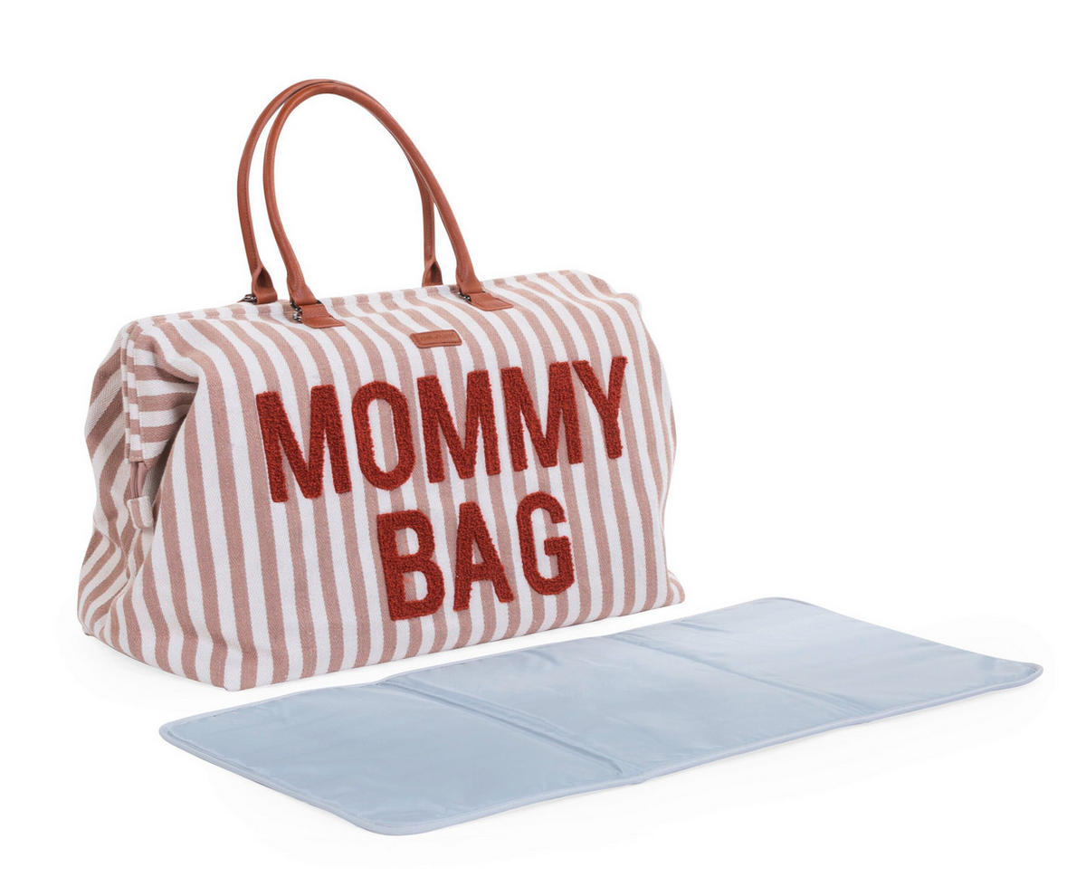 WICKELTASCHE Mommy Bag Terracotta Nude Streifen  - Beige/Terracotta, KONVENTIONELL, Kunststoff/Textil (55/30/40cm) - Childhome