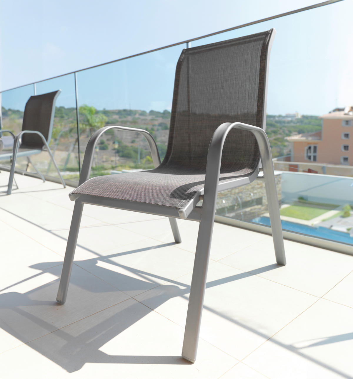 STOLICA SLOŽIVA  srebrne boje, svijetlo smeđa  metal, tekstil      - srebrne boje/svijetlo smeđa, Basics, metal/tekstil (55/96/76cm) - Ambia Garden