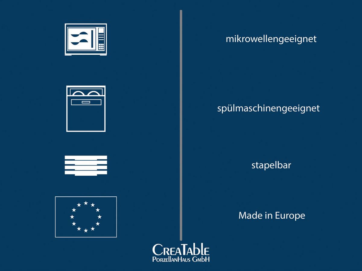 JÍDELNÍ SOUPRAVA, kamenina - bílá/světle modrá, Design, keramika - Creatable