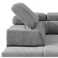 ECKSOFA Dunkelgrau Webstoff  - Dunkelgrau/Silberfarben, Design, Textil/Metall (295/201cm) - Hom`in