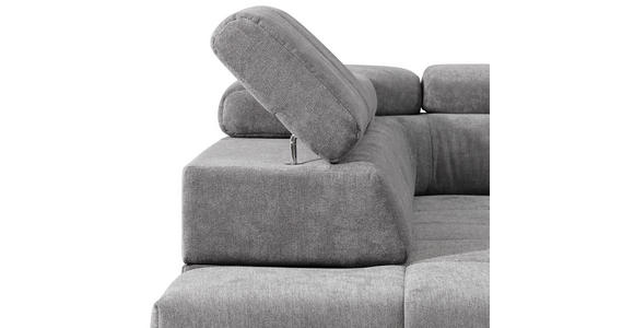 ECKSOFA Dunkelgrau Webstoff - Dunkelgrau/Silberfarben, Design, Textil/Metall (295/201cm) - Hom`in