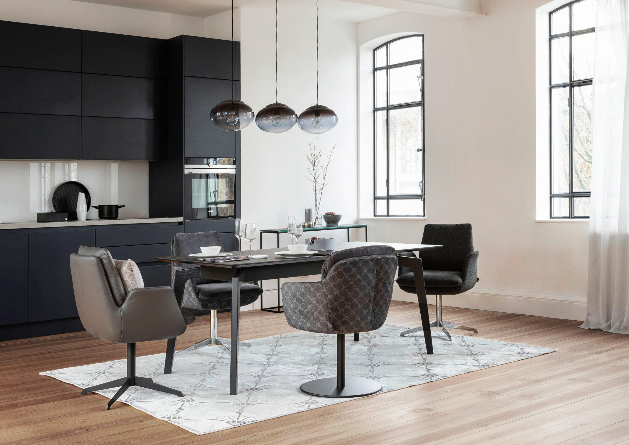 Thumbnail - Joop! Esstisch, Braun, Schwarz, Buche, Holz, Keramik, Buche, massiv, rechteckig, eckig, 90x75x180 cm, Goldenes M, Emas, ...