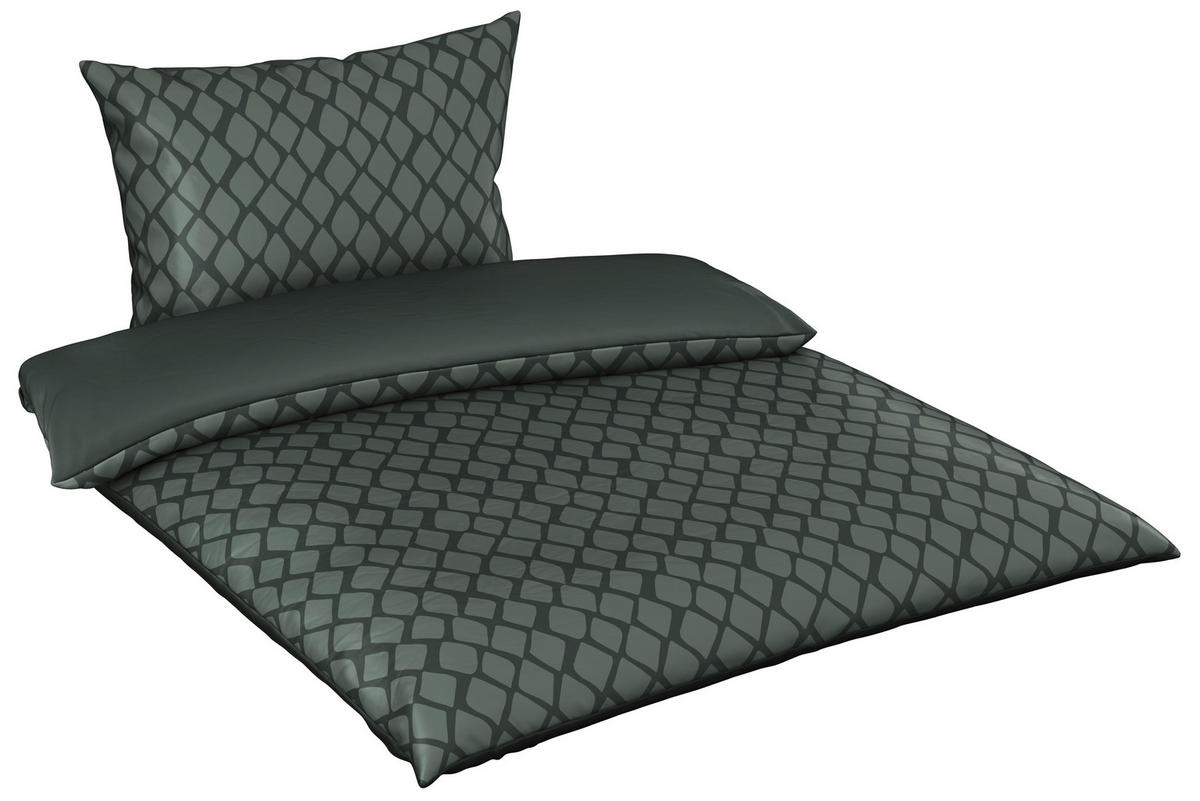 BETTWÄSCHESET Satin 200/210 cm  65 cm/100 cm  - Grün, Design, Textil (200/210cm) - Dieter Knoll