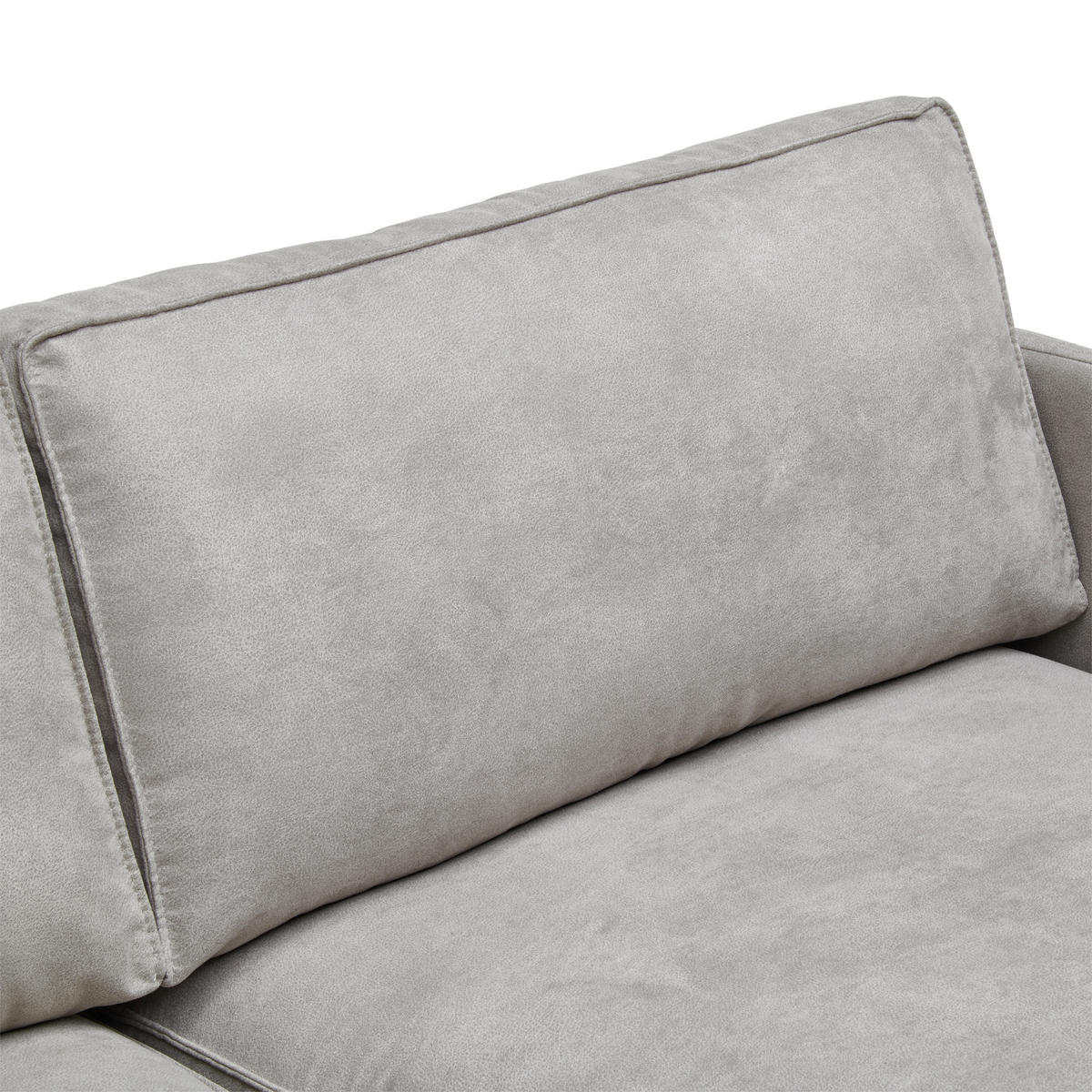 ECKSOFA in Flachgewebe Hellgrau  - Hellgrau/Schwarz, Trend, Textil/Metall (232/154cm) - Livetastic