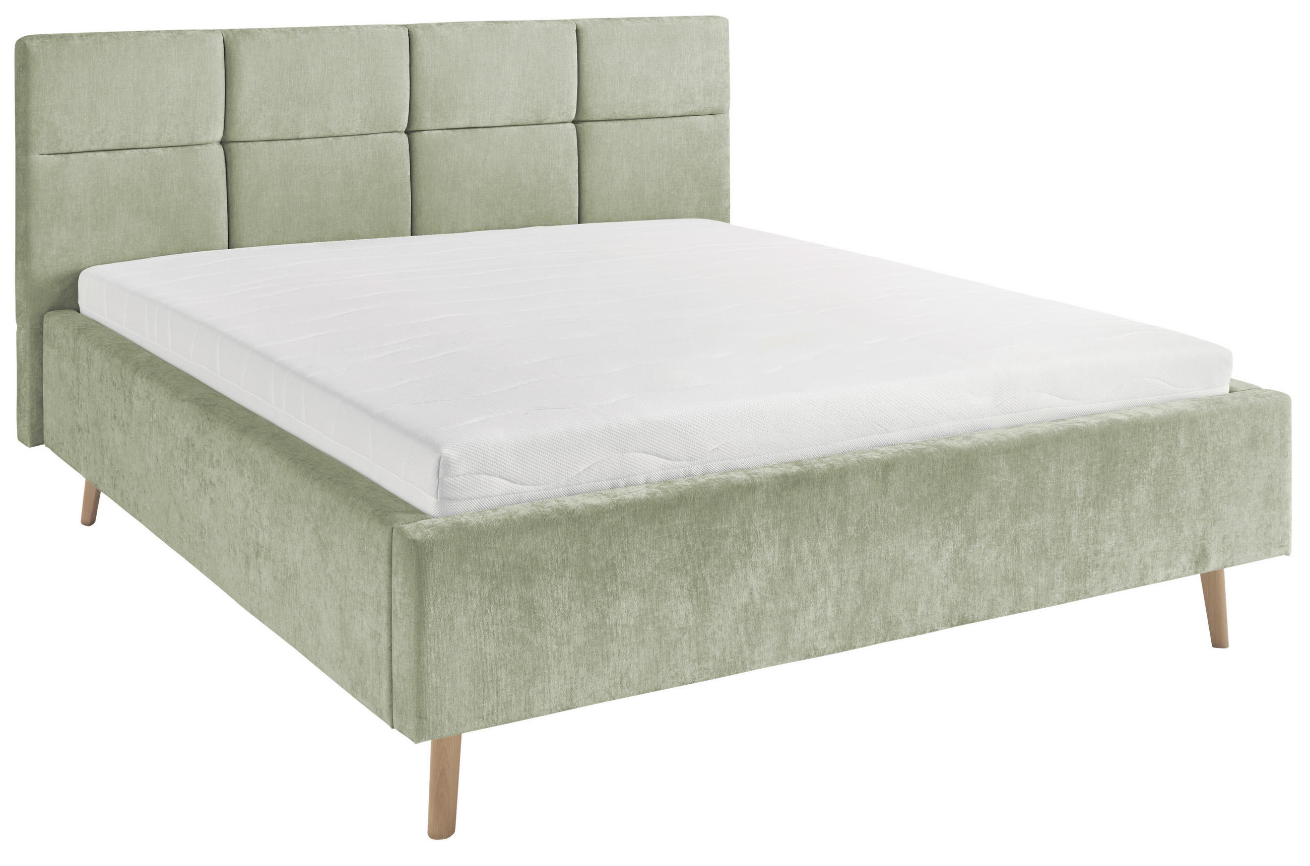 POLSTERBETT 140/200 cm,  in Hellgrün,  - Eichefarben/Hellgrün, KONVENTIONELL, Holz/Textil (140/200cm) - SetOne by Musterring