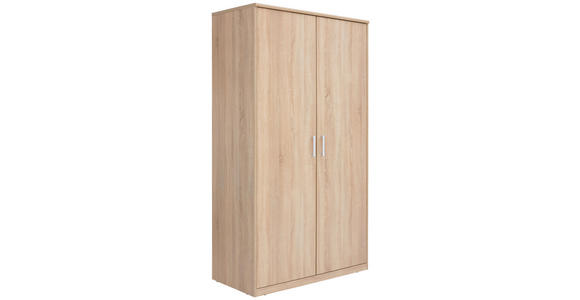 KLEIDERSCHRANK in Sonoma Eiche - Silberfarben/Sonoma Eiche, KONVENTIONELL, Holzwerkstoff/Metall (106/194/54cm) - Xora