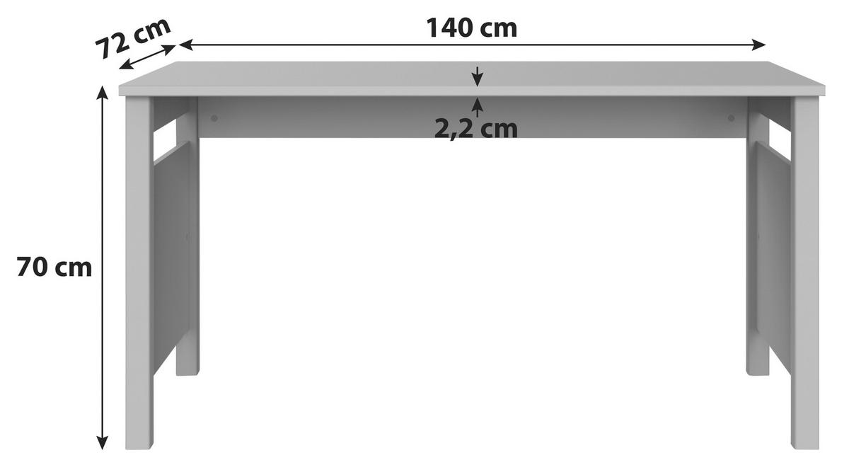 PÍSACÍ STÔL PRE MLÁDEŽ, biela, 140/70/72 cm - biela, Lifestyle, kompozitné drevo (140/70/72cm) - Livetastic