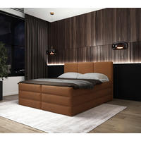 BOXSPRINGBETT 180/200 cm  in Rostfarben  - Rostfarben/Schwarz, MODERN, Holz/Holzwerkstoff (180/200cm) - MID.YOU