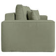 SCHLAFSOFA  mit Rücken echt, Armteil links, Armteil rechts Cord Salbeigrün  - Salbeigrün/Schwarz, Design, Kunststoff/Textil (261/95/108cm) - Xora