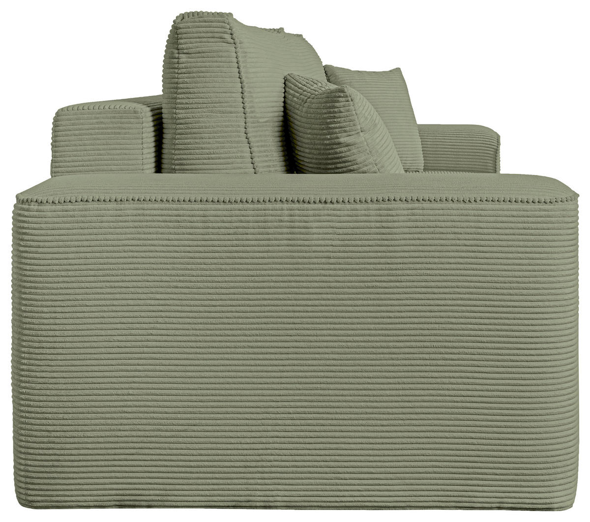 SCHLAFSOFA  mit Rücken echt, Armteil links, Armteil rechts Cord Salbeigrün  - Salbeigrün/Schwarz, Design, Kunststoff/Textil (261/95/108cm) - Xora