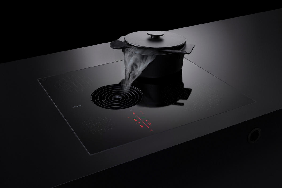 KOCHFELD-DUNSTABZUG-KOMBI PURSU  - Schwarz, Basics, Glas/Metall (58/51,5/19,9cm) - Bora