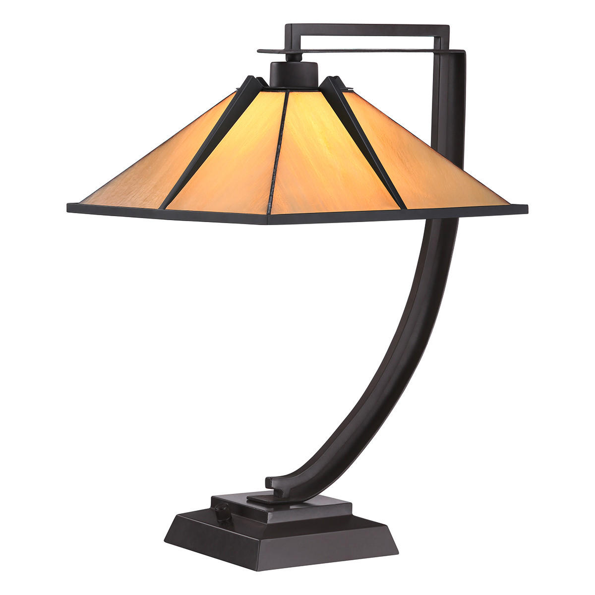 TISCHLEUCHTE Pomeroy  54.8 cm  - Dunkelbraun/Bernsteinfarben, KONVENTIONELL, Glas/Metall (54.8cm) - Elstead Lighting