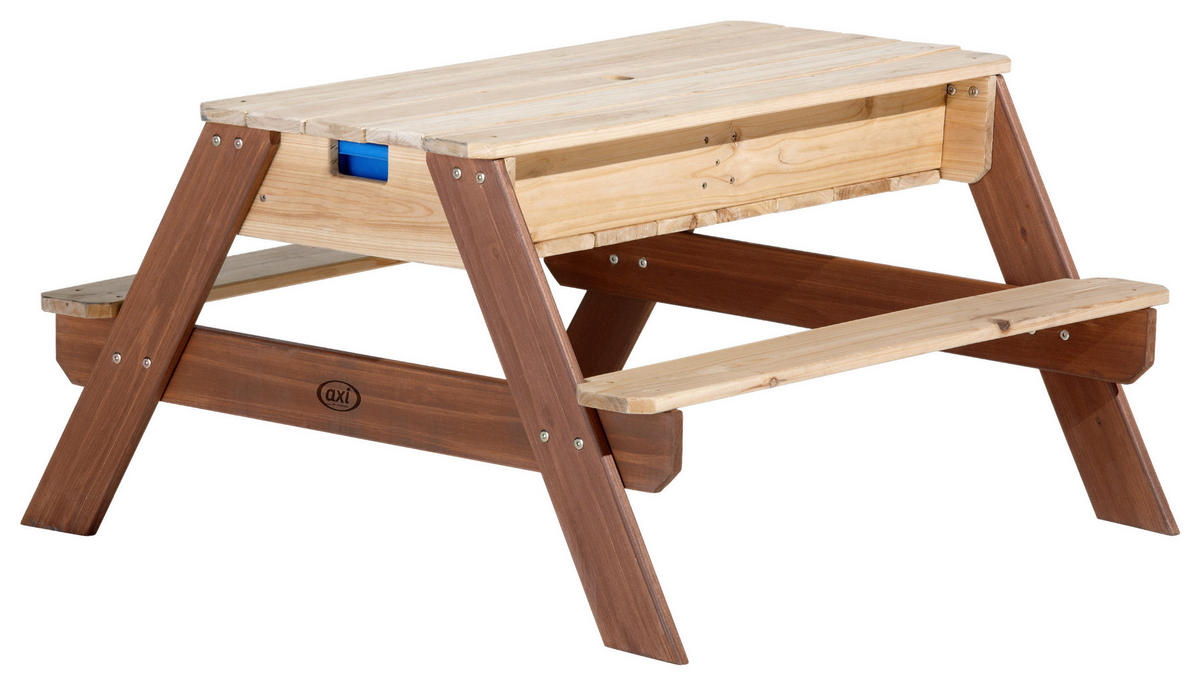 SAND- UND WASSERTISCH Holz, Kunststoff Braun  - Blau/Braun, KONVENTIONELL, Holz/Kunststoff (97,7/48,7/95cm) - Ambia Garden