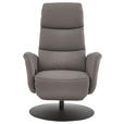 RELAXSESSEL in Leder Hellgrau  - Hellgrau/Schwarz, Design, Leder/Metall (76/108/86cm) - Dieter Knoll