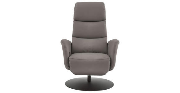 RELAXSESSEL in Leder Hellgrau  - Hellgrau/Schwarz, Design, Leder/Metall (76/108/86cm) - Dieter Knoll