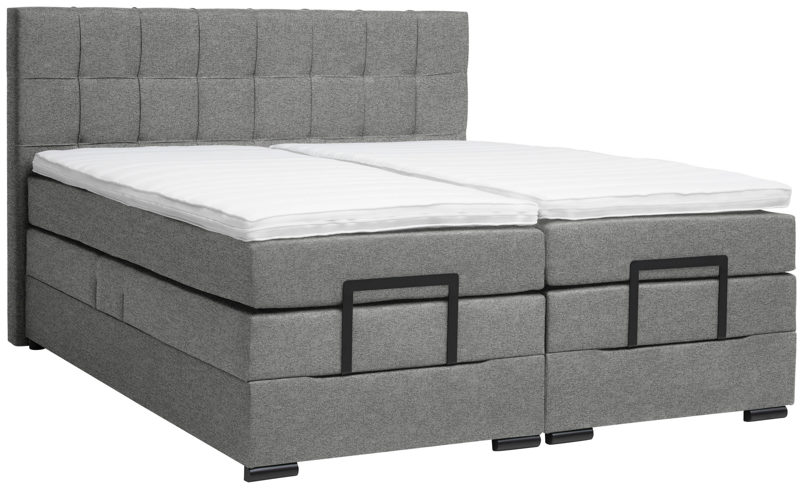 BOXSPRINGBETT 180/200 cm  in Grau  - Schwarz/Grau, KONVENTIONELL, Holz/Holzwerkstoff (180/200cm) - Moderano