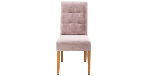 STUHL Webstoff Rosa - Eichefarben/Rosa, KONVENTIONELL, Holz/Textil (48/95/61cm) - Carryhome