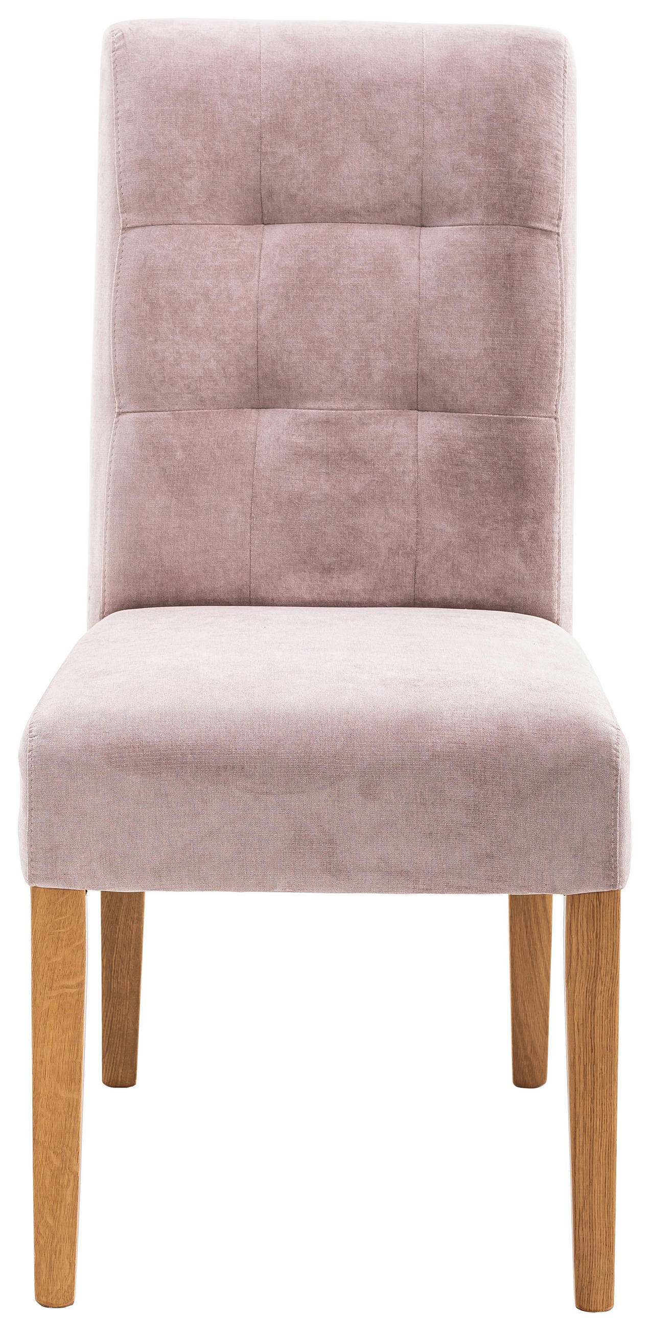 STUHL Webstoff Rosa - Eichefarben/Rosa, KONVENTIONELL, Holz/Textil (48/95/61cm) - Carryhome