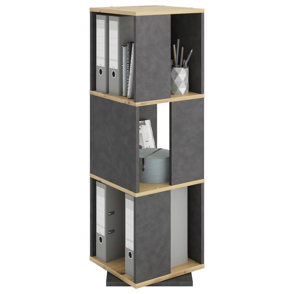 MID.YOU REGÁL, tmavě šedá, dub artisan, 34/108/34 cm