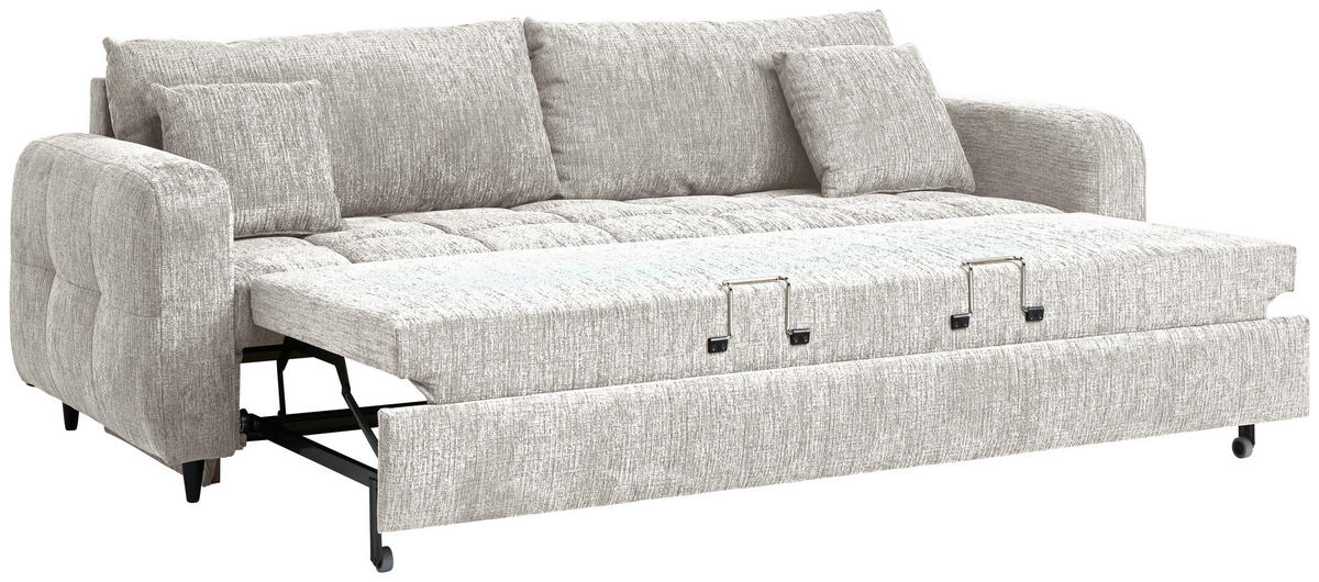 SCHLAFSOFA in Textil Hellgrau  - Hellgrau/Schwarz, Design, Holz/Textil (236/88/101cm) - Stylife