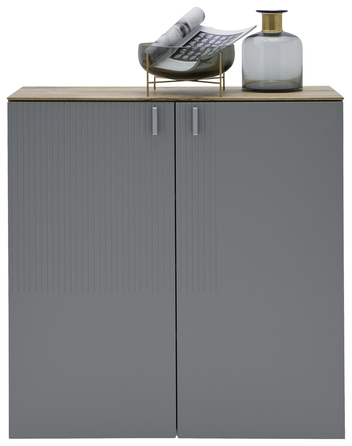 HÄNGESCHUHSCHRANK Eiche furniert Grau, Eichefarben  - Eichefarben/Grau, Design, Holz/Holzwerkstoff (93/94/36cm) - Dieter Knoll