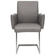 ARMLEHNSTUHL  in Stahl Mikrofaser  - Edelstahlfarben/Grau, Design, Holzwerkstoff/Textil (63/91/60cm) - Dieter Knoll