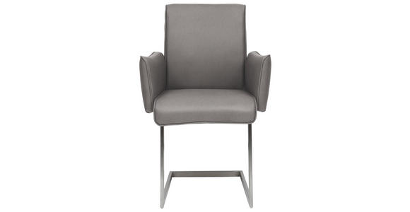 ARMLEHNSTUHL  in Stahl Mikrofaser  - Edelstahlfarben/Grau, Design, Holzwerkstoff/Textil (63/91/60cm) - Dieter Knoll