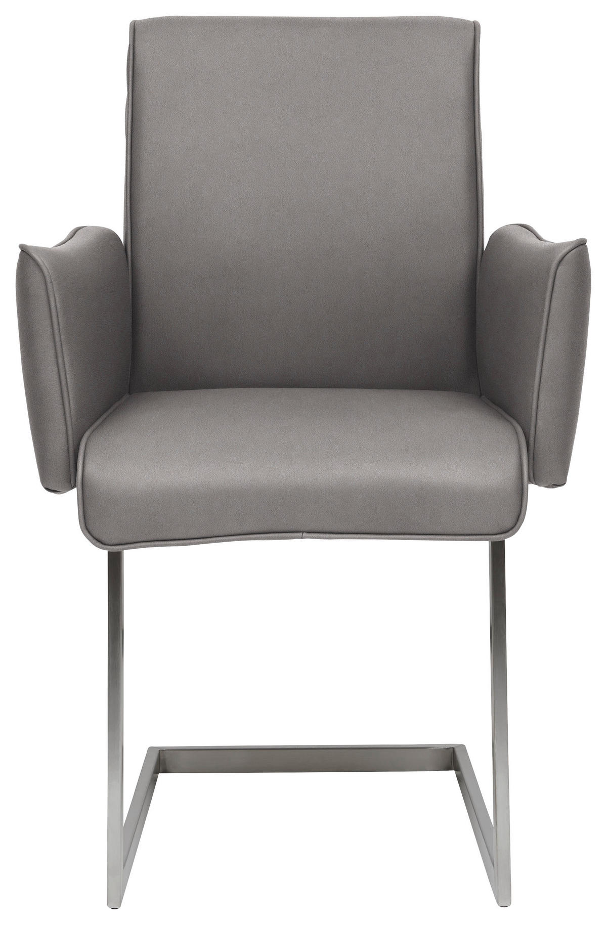 ARMLEHNSTUHL  in Stahl Mikrofaser  - Edelstahlfarben/Grau, Design, Holzwerkstoff/Textil (63/91/60cm) - Dieter Knoll