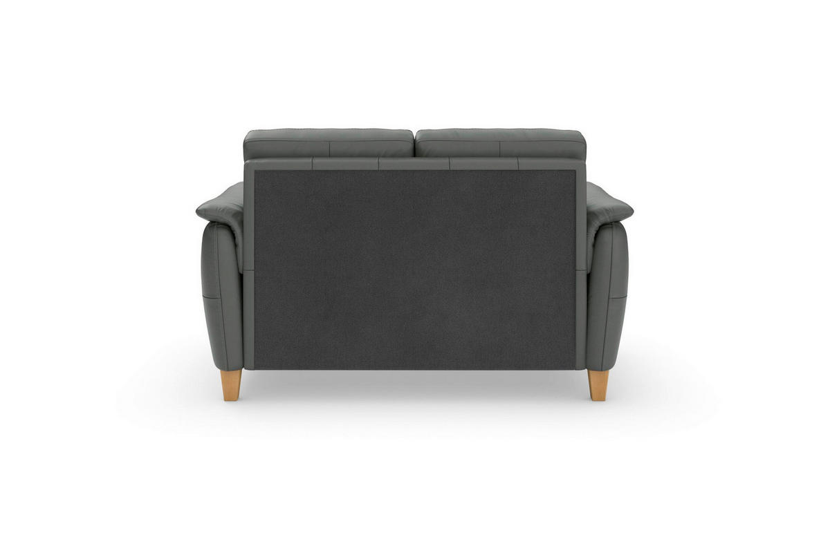 2-SITZER-SOFA Echtleder Anthrazit  - Eichefarben/Anthrazit, Basics, Leder/Holz (149/89/89cm) - Sit & More