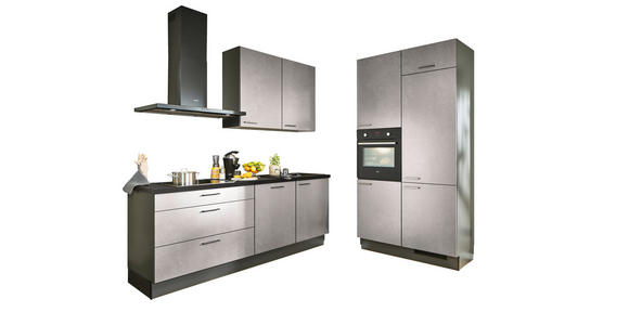 ECKKÜCHE 220/120 cm in Graphitfarben, Schwarz, Hellgrau - Chromfarben/Hellgrau, Design, Holzwerkstoff/Metall (220/120cm) - Xora
