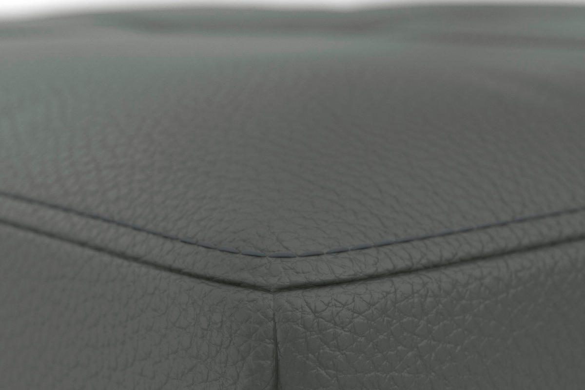 HOCKER COSTELLO E Echtleder Anthrazit  - Anthrazit/Schwarz, Basics, Leder/Metall (133/47/72cm) - Sit & More