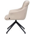 ARMLEHNSTUHL  Sitzfläche 360° drehbar, inklusive Armlehnen, automatische Rückholfunktion  Echtleder  - Beige, Design, Leder/Metall (62/85,5/65cm) - Dieter Knoll
