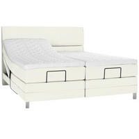 BOXSPRINGBETT 180/200 cm  in Weiss  - Chromfarben/Weiss, Konventionell, Kunststoff/Textil (180/200cm) - Voleo