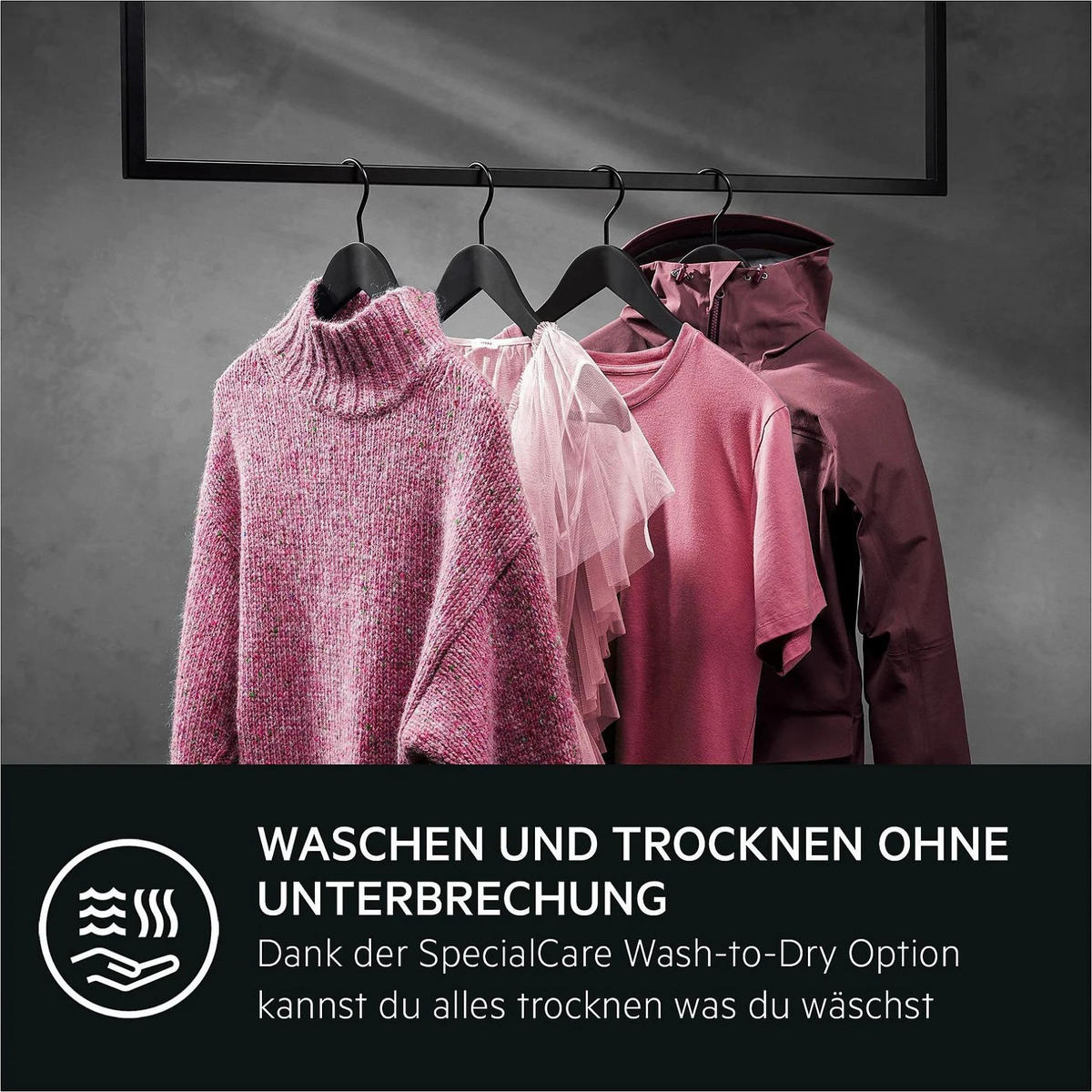 WASCHTROCKNER LWR8E80610  - Schwarz/Weiß, Basics, Kunststoff/Metall (59,7/84,7/66cm) - AEG