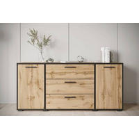 SIDEBOARD Bogota 150/68/40 cm 3 Schublade(n)  - Eiche Wotan/Schwarz, Basics, Holzwerkstoff/Kunststoff (150/68/40cm) - P & B