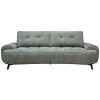 2-SITZER-SOFA Chenille Grau  - Schwarz/Grau, Design, Kunststoff/Textil (230/84/104/111/122cm) - Livetastic