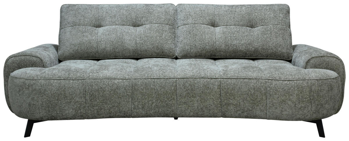 2-SITZER-SOFA Chenille Grau  - Schwarz/Grau, Design, Kunststoff/Textil (230/84/104/111/122cm) - Livetastic