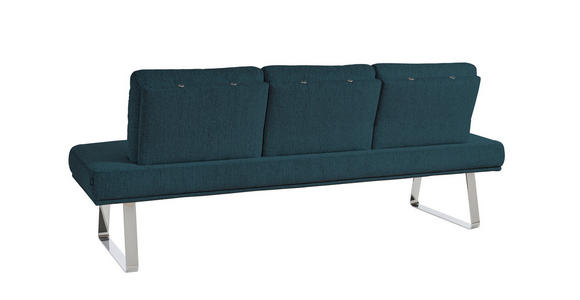 SITZBANK 209/92/78 cm  in Dunkelblau  - Chromfarben/Dunkelblau, Design, Textil/Metall (209/92/78cm) - Dieter Knoll