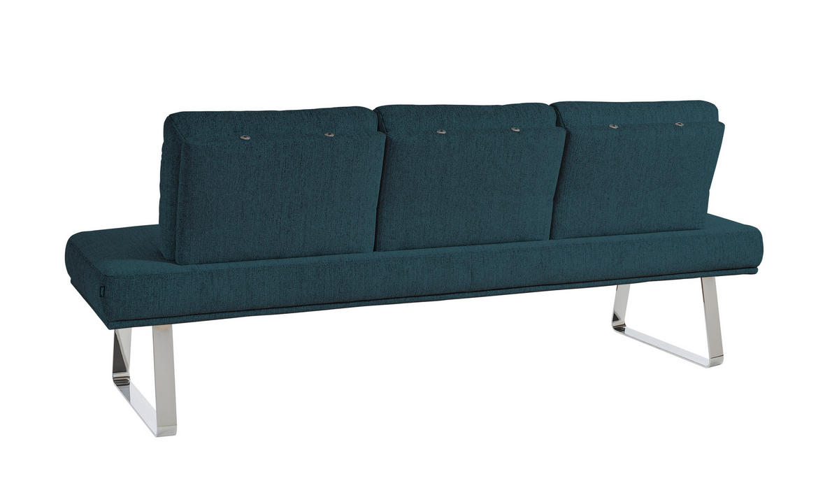 SITZBANK 209/92/78 cm  in Dunkelblau  - Chromfarben/Dunkelblau, Design, Textil/Metall (209/92/78cm) - Dieter Knoll