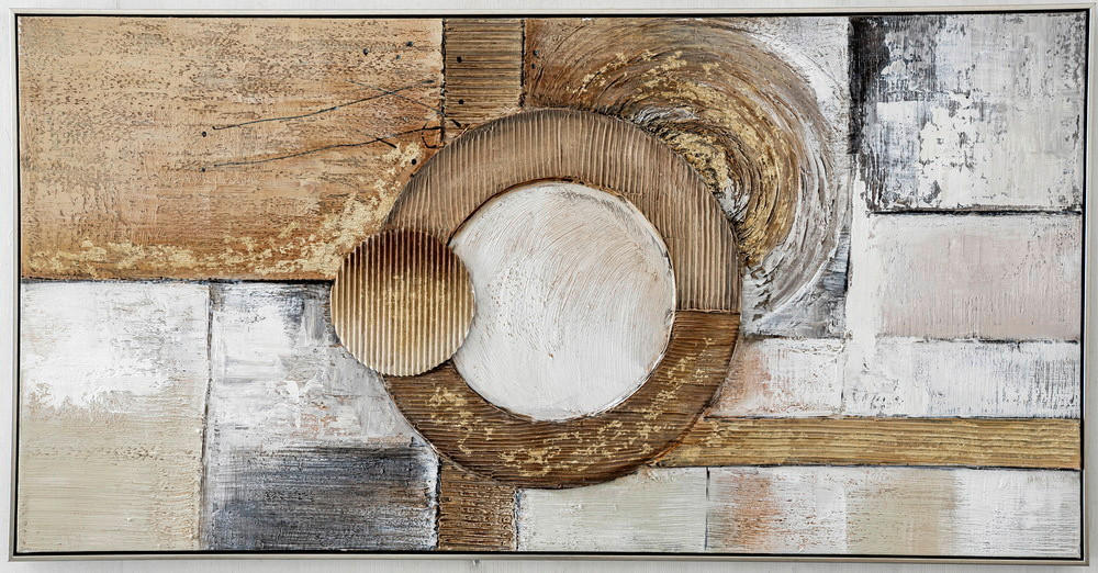 ÖLGEMÄLDE Abstraktes 150/70 cm  - Silberfarben/Braun, Design, Karton/Holz (150/70cm) - Monee