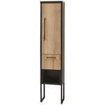 MIDISCHRANK 30/128/30 cm - Eichefarben/Schwarz, Design, Holzwerkstoff/Metall (30/128/30cm) - Dieter Knoll