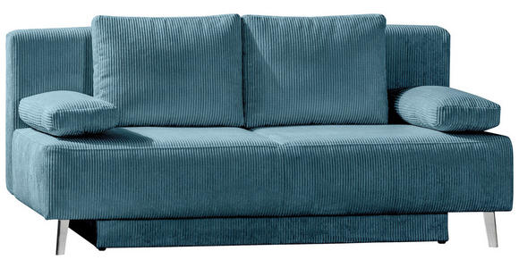 SCHLAFSOFA Spicy  mit Fußauswahl, Stoffauswahl, Rücken echt Cord Petrol  - Petrol, MODERN, Textil/Metall (193/85/88cm) - Novel