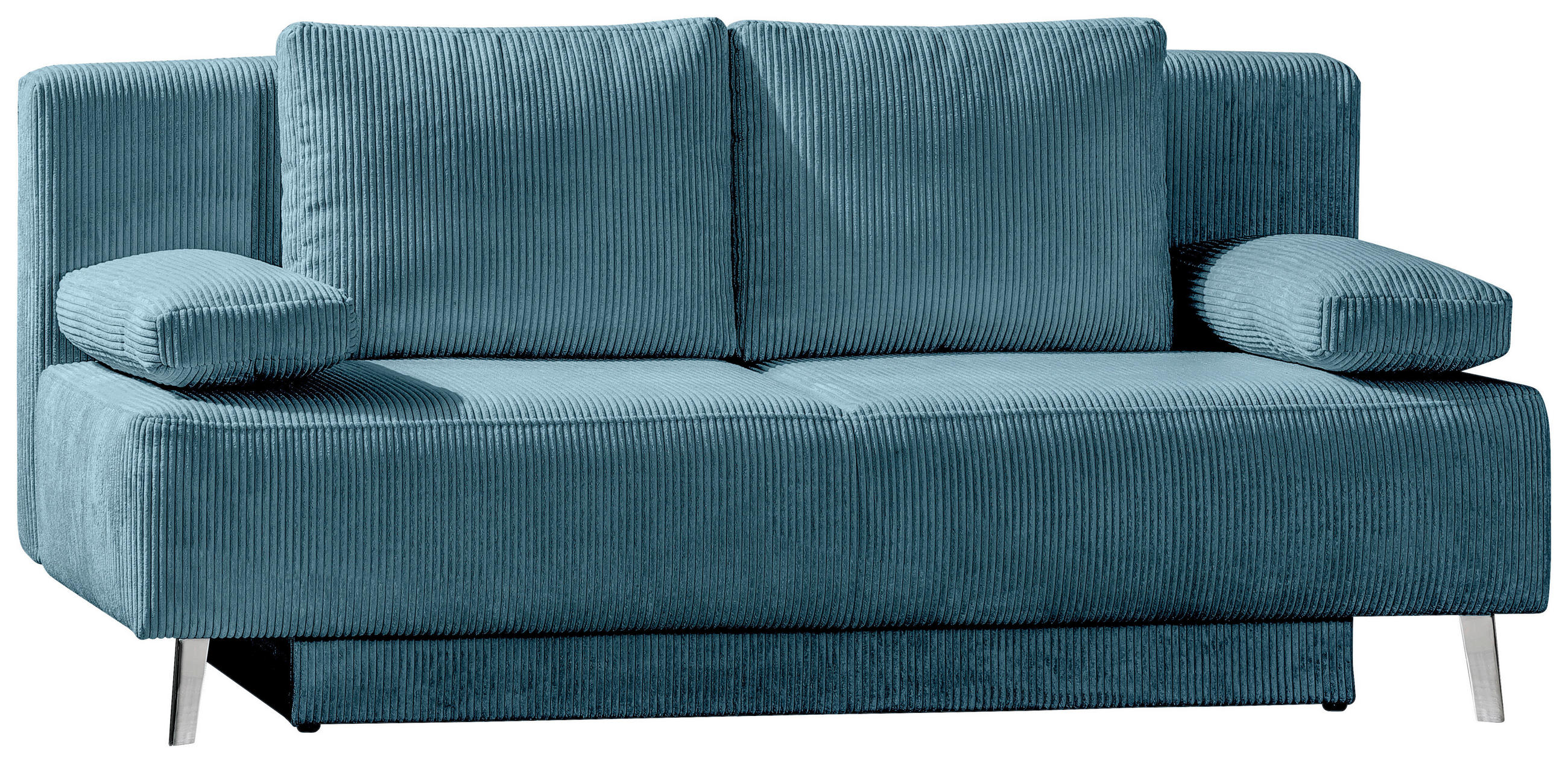 SCHLAFSOFA Spicy  mit Fußauswahl, Stoffauswahl, Rücken echt Cord Petrol  - Petrol, MODERN, Textil/Metall (193/85/88cm) - Novel