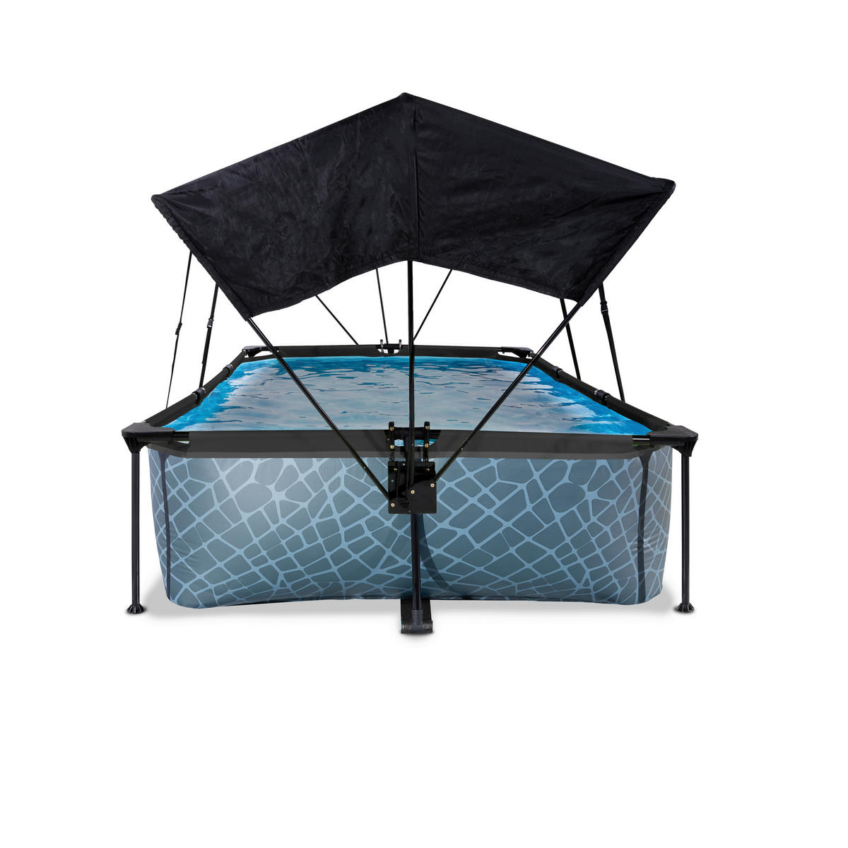 POOL-SET 343/251/65 cm  - Grau, KONVENTIONELL, Kunststoff (343/251/65cm) - EXIT Toys