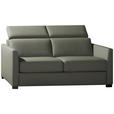 SCHLAFSOFA  in Mikrofaser Khaki  - Khaki/Schwarz, Design, Holz/Textil (184/85/97cm) - Novel