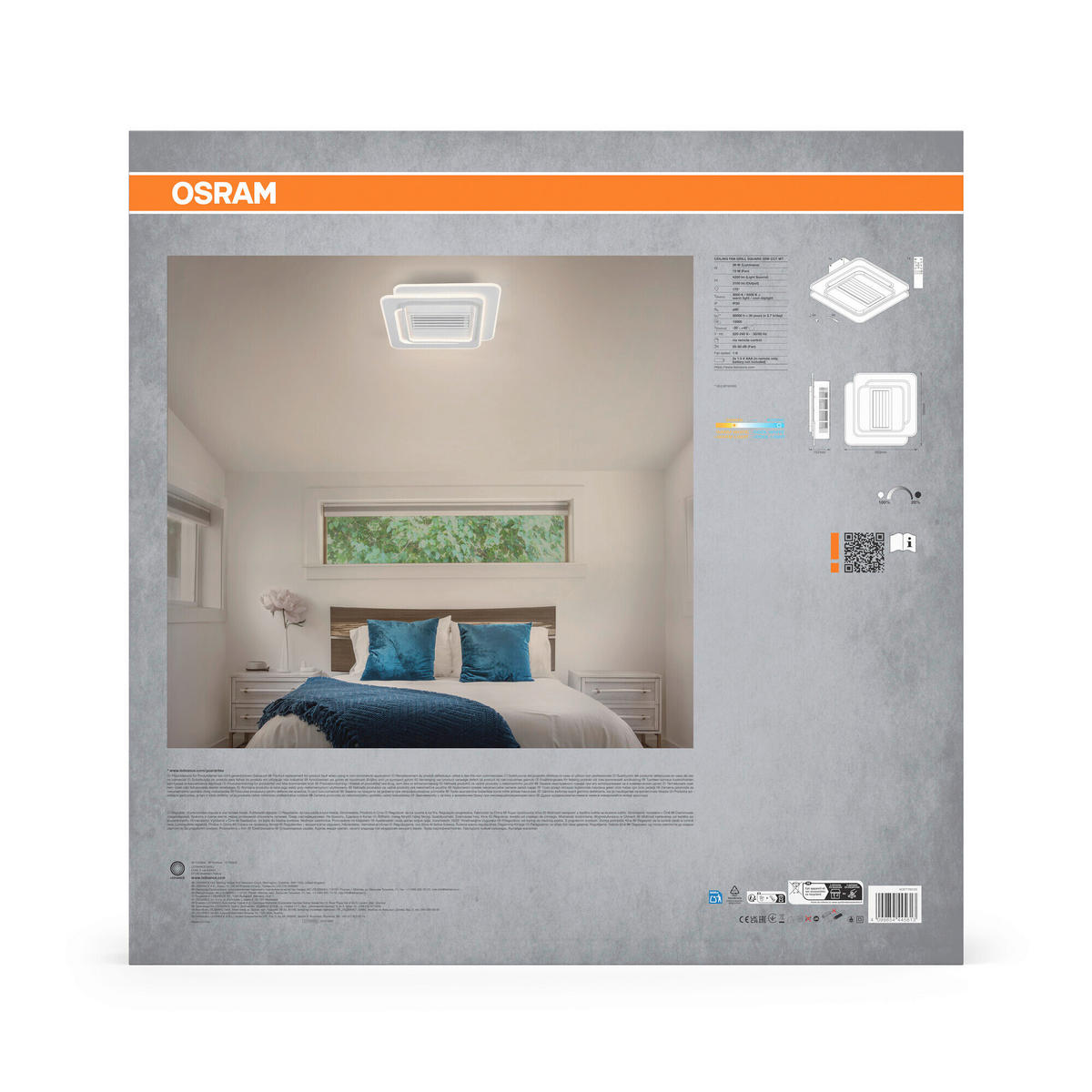 LED-DECKENLEUCHTE 55,3/55,3/15,7 cm   - Weiß, Design, Kunststoff/Metall (55,3/55,3/15,7cm) - Osram
