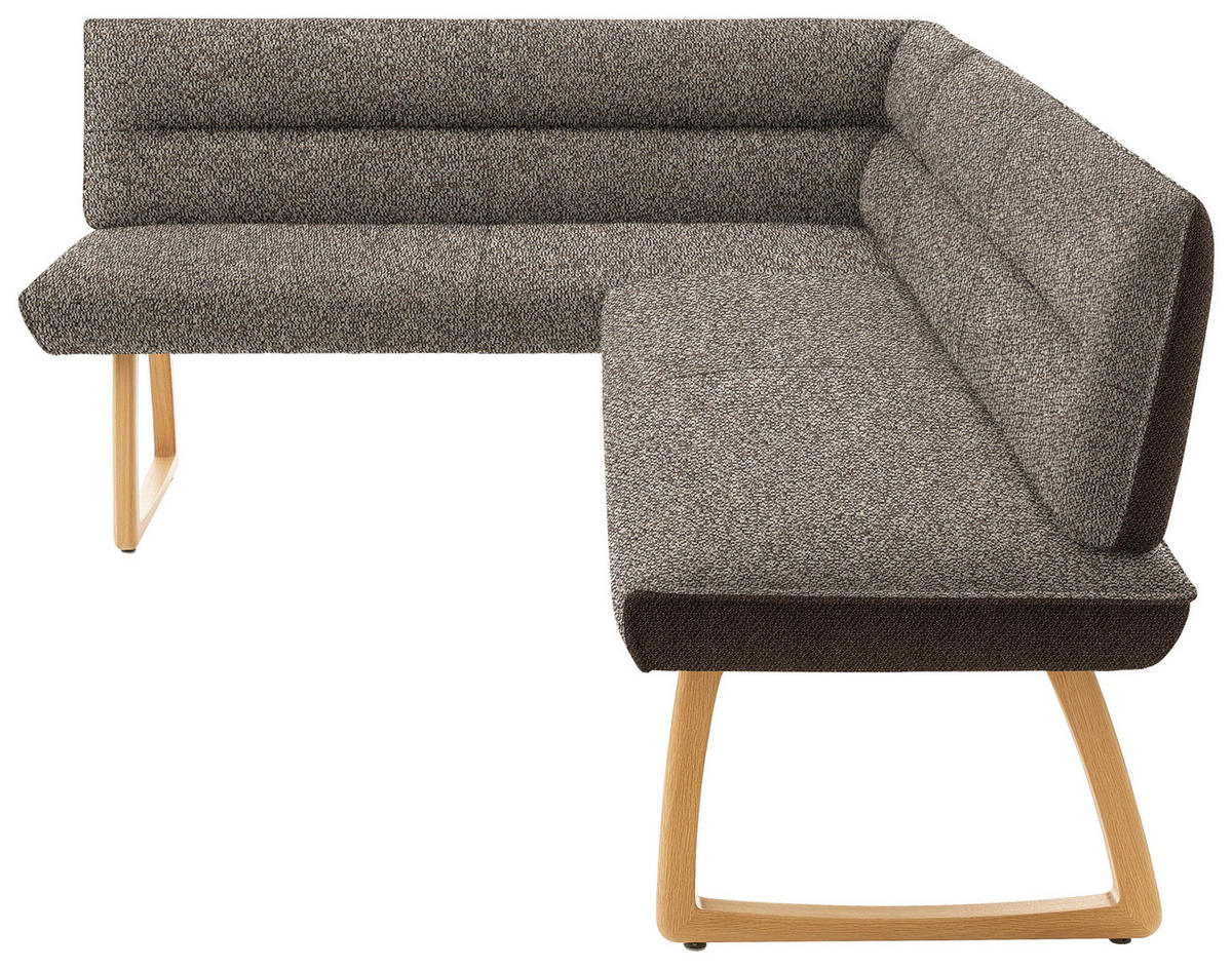 ECKBANK 162/237 cm  in Braun, Hellbraun  - Hellbraun/Eichefarben, Design, Holz/Textil (162/237cm) - Koinor